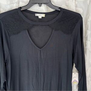 Glitz Black Long Sleeve Top 2X